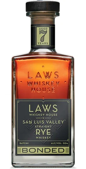 A D Laws Bonded San Luis Valley 7 Year Old Straight Rye Whiskey