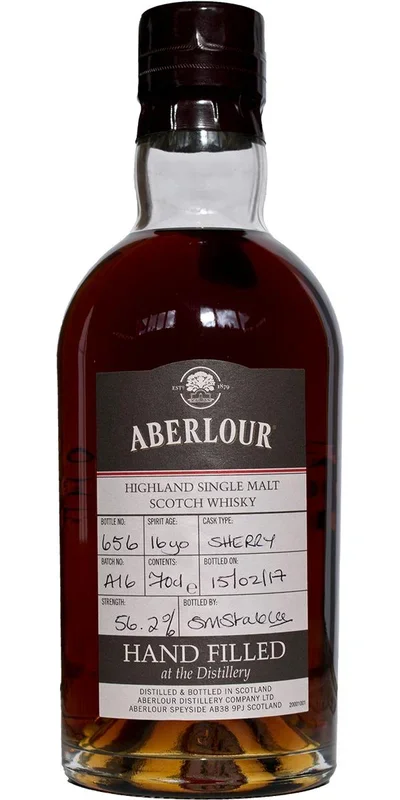 Aberlour 16 Year Old Hand Filled at The Distillery Sherry Cask Single Malt Scotch Whisky | 700ML