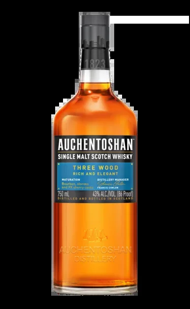 AUCHENTOSHAN SCOTCH SINGLE MALT THREE WOOD 750ML