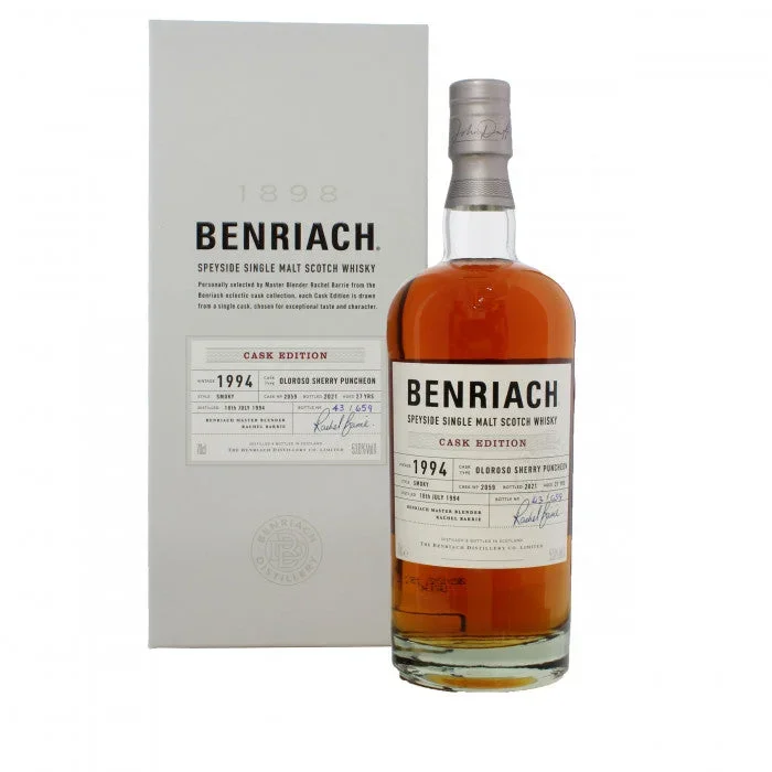 BenRiach 27 Year Old (D.1994, B.2021) Cask Edition, Oloroso Sherry Puncheon # 2059 Scotch Whisky | 700ML
