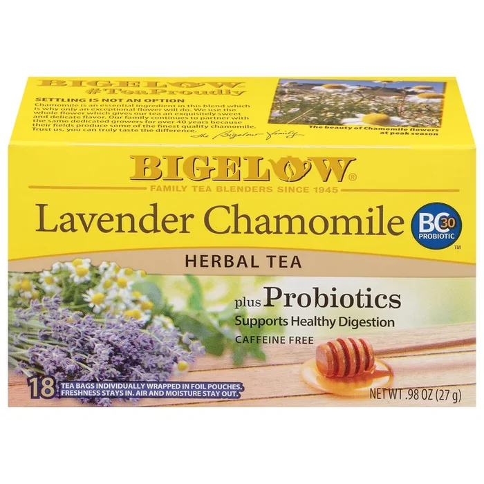 Bigelow Herbal Tea Bags Lavender Chamomile Plus Probiotic