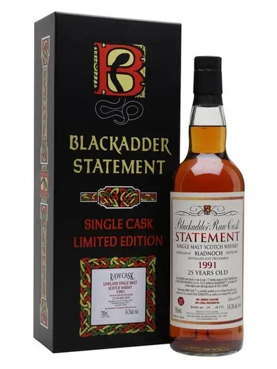 Blackadder Raw Cask Statement Bladnoch 25 Year Old Single Malt Scotch Whisky