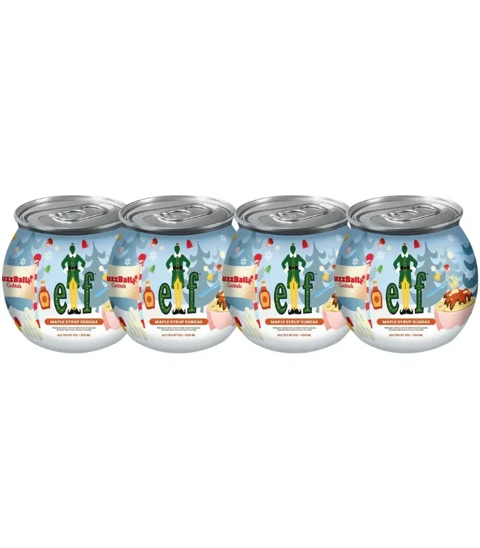 Buzzballz Elf Maple Syrup Sundae Pre-Mixed Cocktails 4-Pack