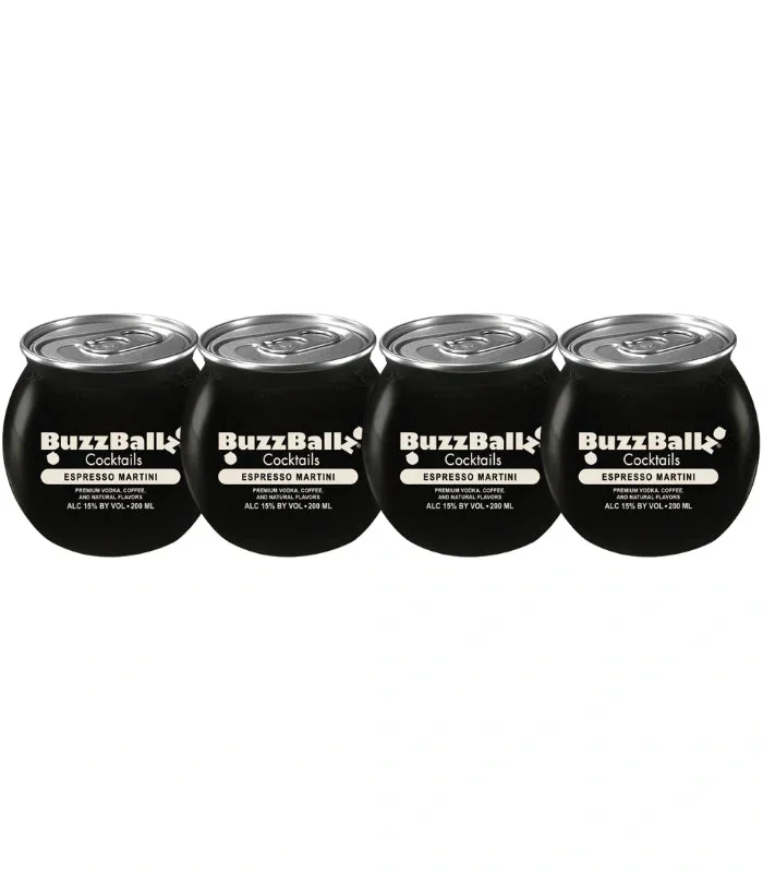 Buzzballz Espresso Martini Pre-Mixed Cocktails 4-Pack