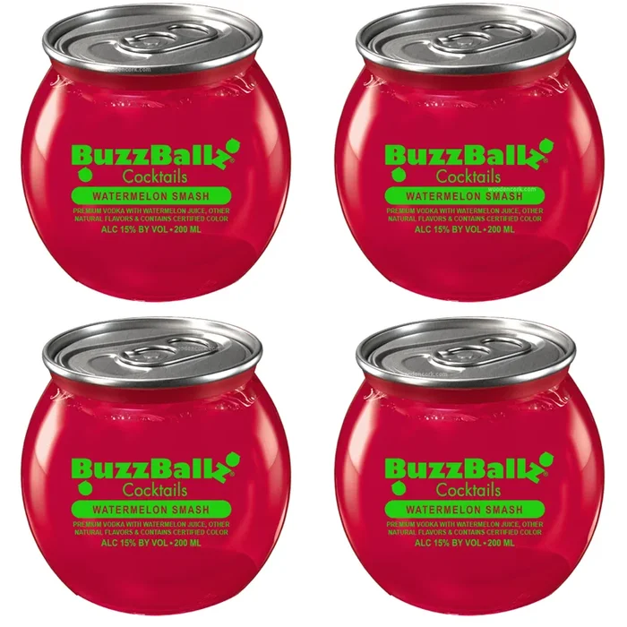 BuzzBallz Watermelon Smash Pre-Mixed Cocktails 4-Pack