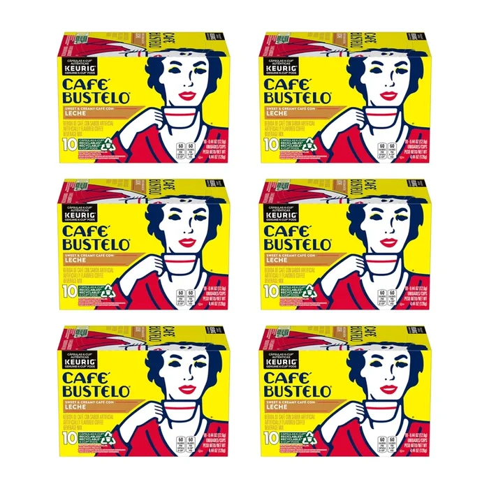 Café Bustelo Café Con Leche Flavored Espresso Style Coffee, 60 Keurig K-Cup Pods