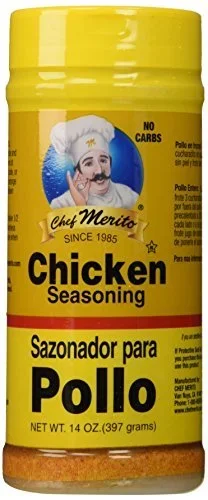 Chef Merito Seasoning 14Oz Container (Pack Of 3) (Chicken Seasoning (Pollo)) By Chef Merito