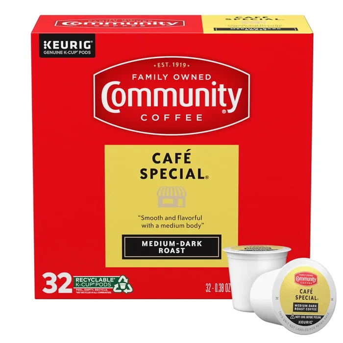 Community Coffee Café Special Medium-Dark Roast Single Serve Keurig K-Cup Pods 32 Ct Box