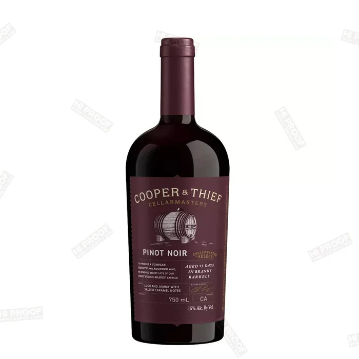 Cooper & Thief Brandy Barrel-Aged Pinot Noir Red Wine – 750ml Bottle