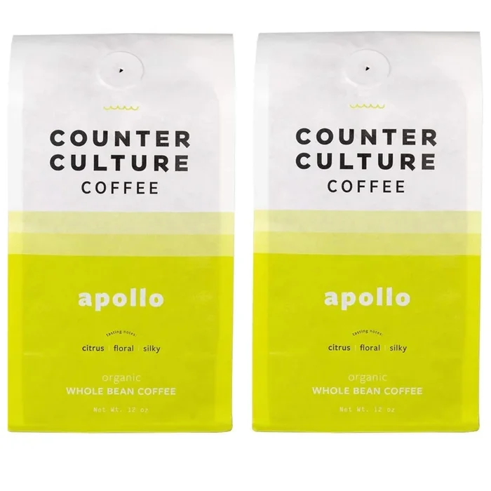 Counter Culture Coffee – Fresh Roasted Certified Organic Whole Bean Coffee (Kosher) (Apollo Double Pack)