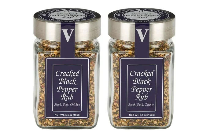 Cracked Black Pepper Rub- 5.5 Oz. Jar (Pack Of 2) – A Classic Montreal Style Steak Seasoning Blend. Use On Steak, Chicken, Pork