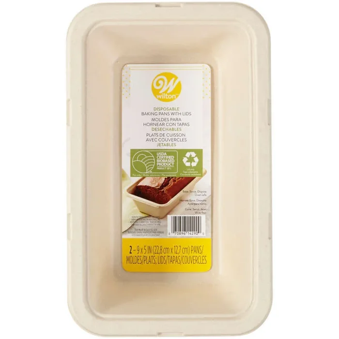DISPOSABLE STD LOAF PAN W LID 9X5″ 1912-4290 2PC (#103400)