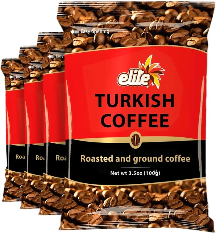 Elite Roasted & Ground Turkish Coffee 3.5Oz Bag (4 Pack)