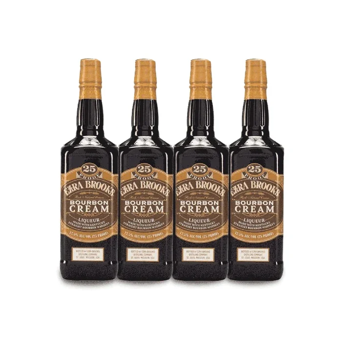 Ezra Brooks Bourbon Cream Liqueur (4) Bottle Bundle