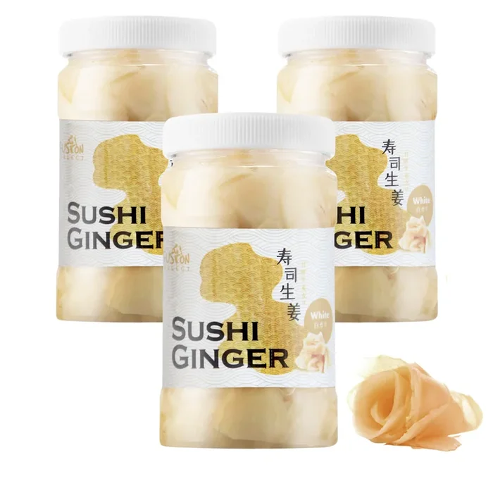 Fusion Select 3 Packs Sushi Ginger – Natural Sliced Gari, Pickled Ginger For Sushi – No Msg, Non-Gmo – Spicy, Sour, Sweet & Salty Taste Notes – Side Dish For Sashimi, Sushi Ingredients – 12Oz
