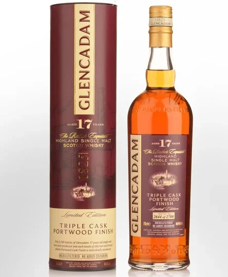 Glencadam Limited Edition Triple Cask Port Wood Finish 17 Years Old Single Malt Scotch Whisky