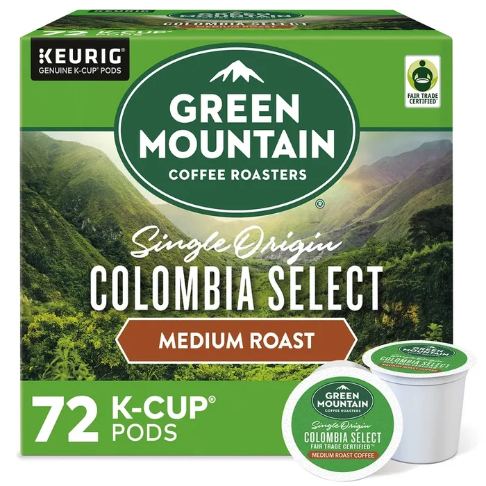 Green Mountain Coffee Roasters Colombia Select Keurig Single-Serve K-Cup Pods, Medium Roast Coffee, 72 Count (6 Packs Of 12)