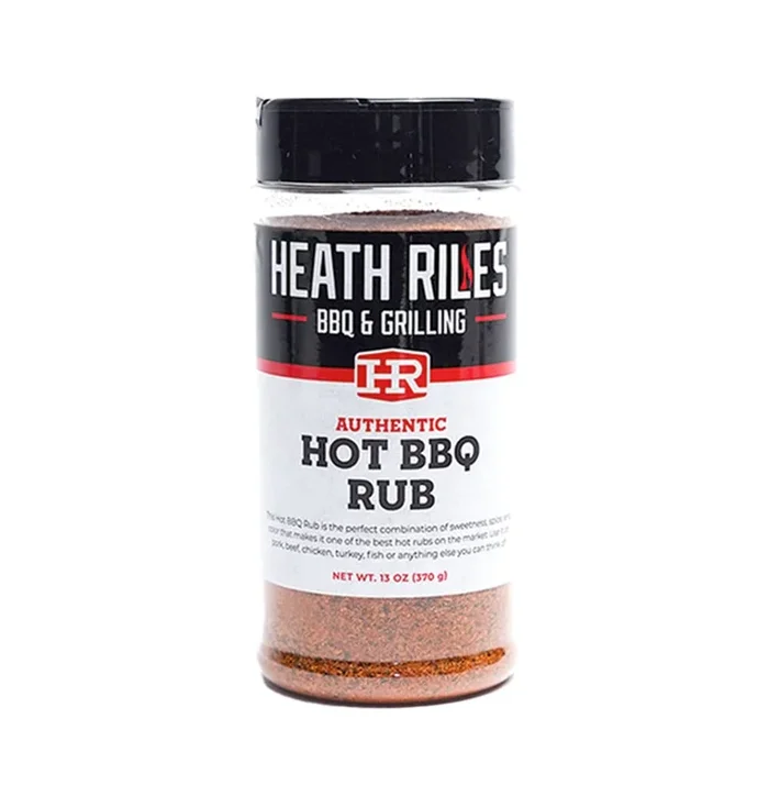 Heath Riles Bbq Rub, Hot Bbq Rub Seasoning, Champion Pitmaster Recipe, Shaker Spice Mix, 13 Oz.