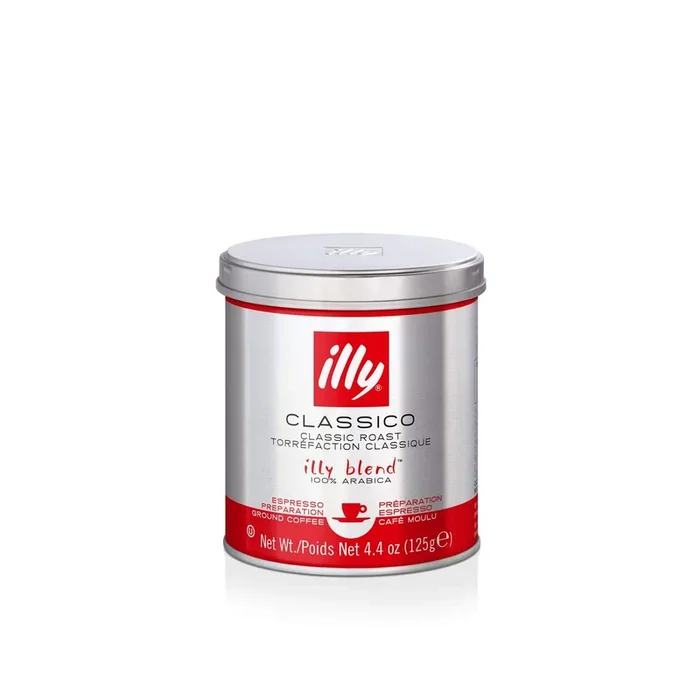 Illy Ground Coffee Espresso – 100% Arabica Coffee Ground – Classico Medium Roast – Notes Of Caramel, Orange Blossom & Jasmine – Rich Aromatic Profile – No Preservatives – 4.4 Ounce, 12 Pack