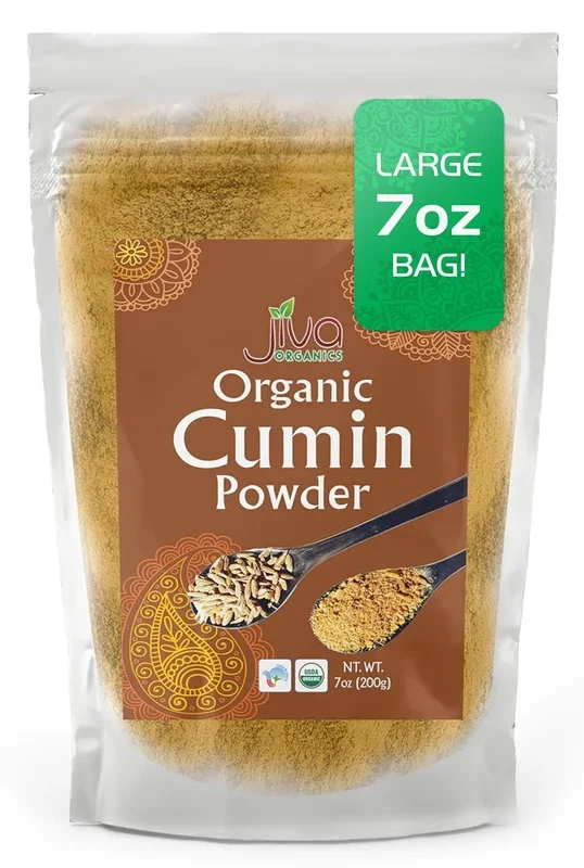 Jiva Organics Organic Ground Cumin Powder 7 Ounce – 100% Pure & Non-Gmo (Ground Cumin Seeds)
