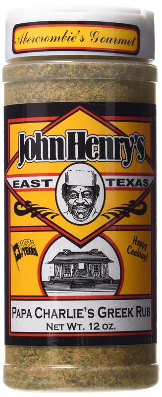 John Henry’s Papa Charlie’s Greek Rub – 12 Ounce Seasoning for Authentic Greek Flavor, All-Purpose Spice, Great for Grilling and Cooking