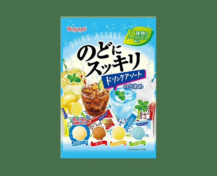 Kasugai Sukkiri Refreshing Throat Candies: Drink Assortment