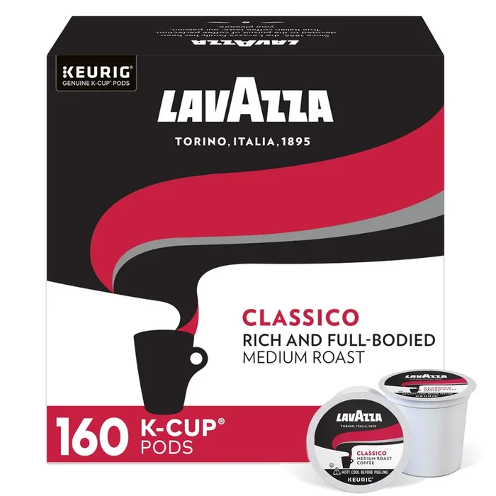 Lavazza Singleserve Coffee Kcups For Keurig Brewer, Classico, 160 Count, (Pack Of 4)