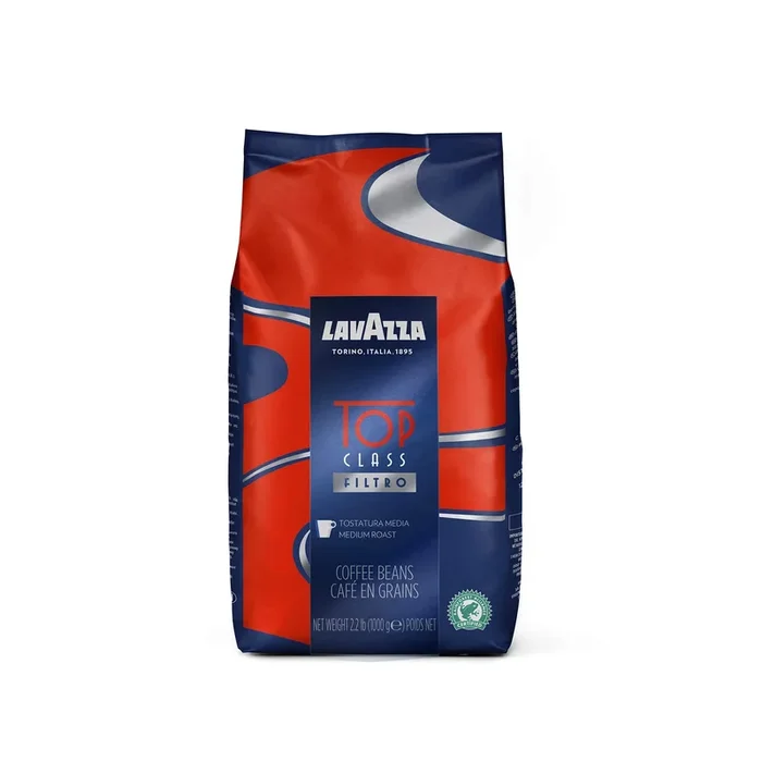 Lavazza Top Class Filtro Whole Bean Coffee Medium Roast 2.2Lb Bag, 100% Natural Arabica, Milk Chocolate And Roasted Hazelnut Aromatic Notes
