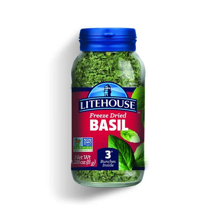 Litehouse Freeze Dried Basil – Dried Basil Leaves, Substitute For Basil Organic Fresh Leaves, Dried Basil Seasoning, Equal To 3