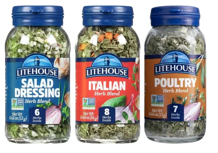 Litehouse Freeze-Dried Flavors Variety Herb Blend Pack (Italian Poultry Salad Dressing Herb Blend ) – Organic Spice Non-GMO Gluten-Free – 3-Pack