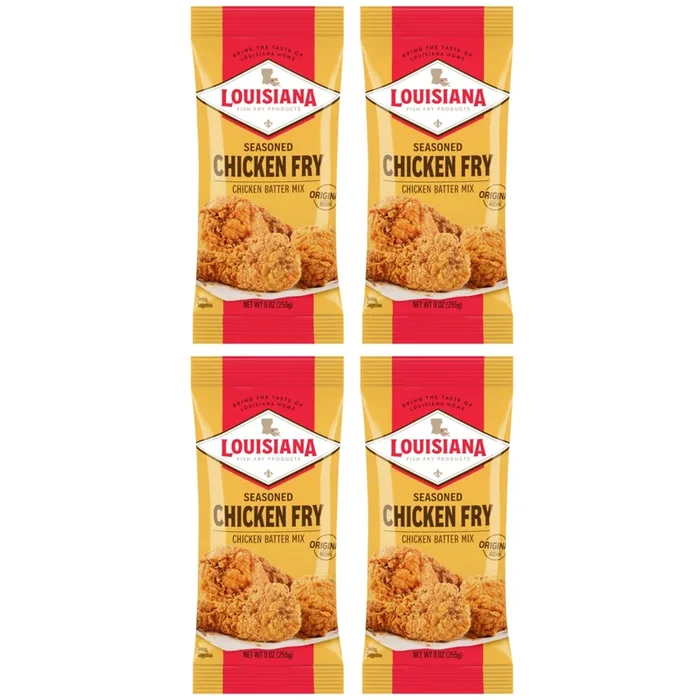 Louisiana Seasoned Chicken Fry Batter Pack Of 4 Crispy Southern Coating Mix For Fried Chicken Delicious And Convenient