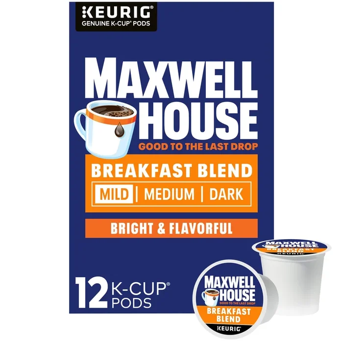 Maxwell House Breakfast Blend Light Roast Keurig K-Cup Coffee Pods (12 Ct Box)