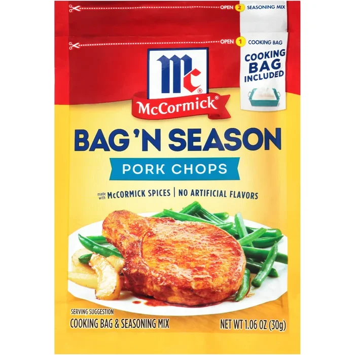 Mccormick Bag ‘N Season Pork Chops Cooking Bag & Seasoning Mix, 1.06 Oz (Pack Of 6)