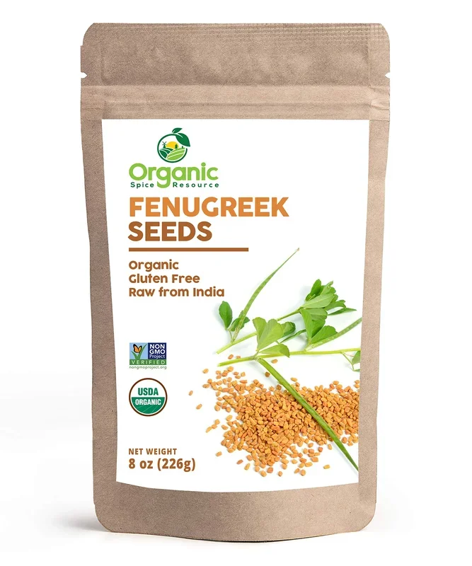 Organic Fenugreek Seeds 8 Oz (226G) Lab Tested For Purity Resealable Kraft Bag Usda Organics And Non-Gmo Verified Project App