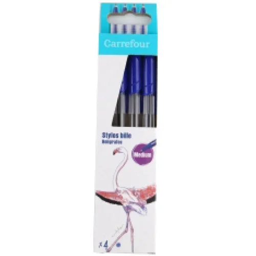 PACK OF 4 BLUE BALLPOINT PEN 4PC (#119797)