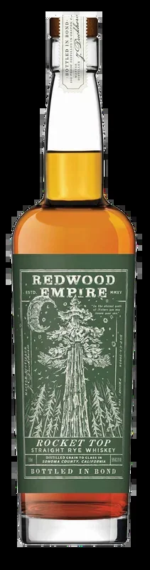 REDWOOD EMPIRE WHISKEY STRAIGHT RYE ROCKET TOP BOTTLED IN BOND CALIFORNIA 750ML