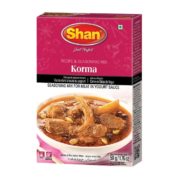 Shan – Korma Masala Seasoning Mix (50G) – Spice Packets For Meat In Yogurt Sauce