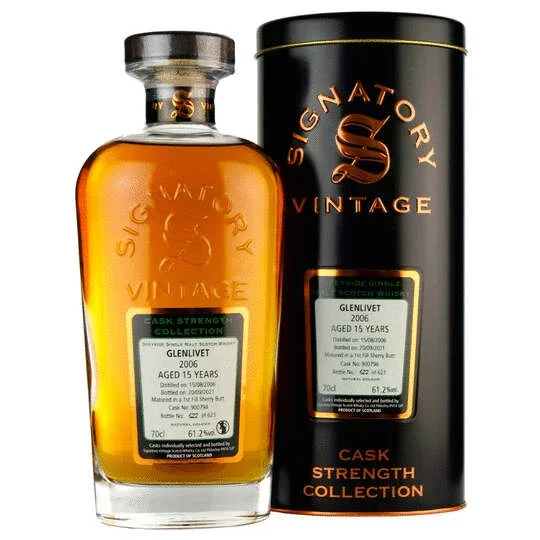 Signatory Vintage Glenlivet Cask Strength Collection 15 Year Old Single Malt Scotch