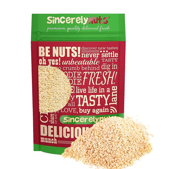 Sincerely Nuts Hulled Sesame Seeds | A Heart Healthy Snack Rich In Fiber, Minerals & Antioxidants | Source Of Plant Based Protein | Gluten Free & Kosher, Bulk 5(Lb) Bag