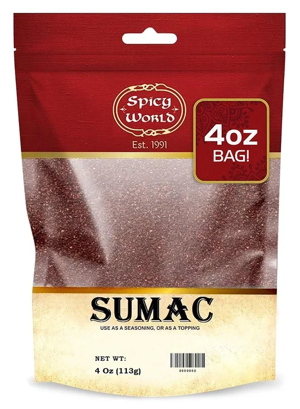 Spicy World Sumac Spice Powder 7 Ounce Bag – Ground Sumac, Sumac Seasoning (Sumak)