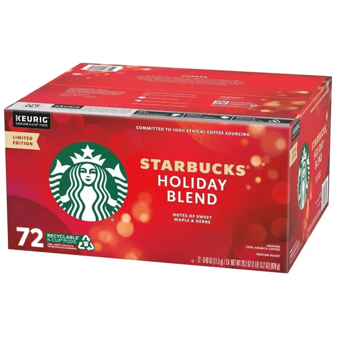 Starbucks Limited Edition Holiday Blend K-Cup Pods – 72 Count