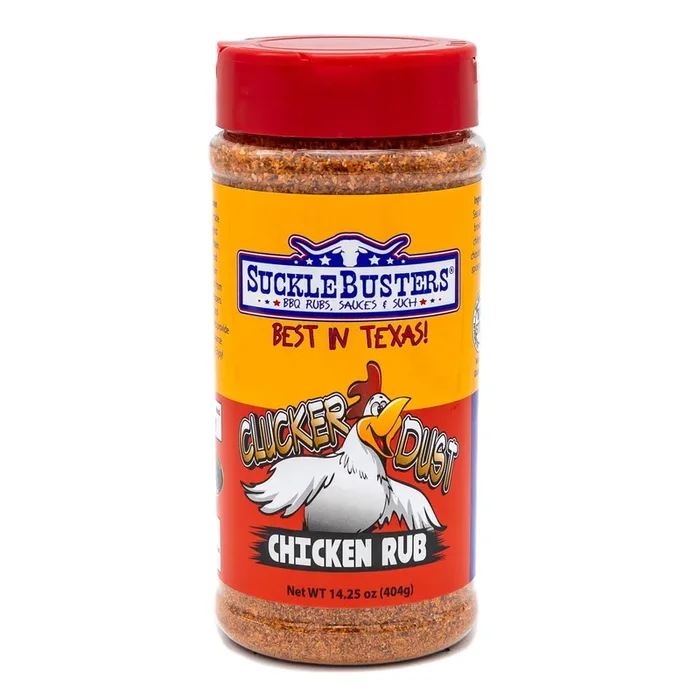 Sucklebusters Clucker Dust: Best Sweet & Spicy Chipotle Pepper Chicken Seasoning, Medium Heat, Gluten-Free, No Msg Shaker (14.5O
