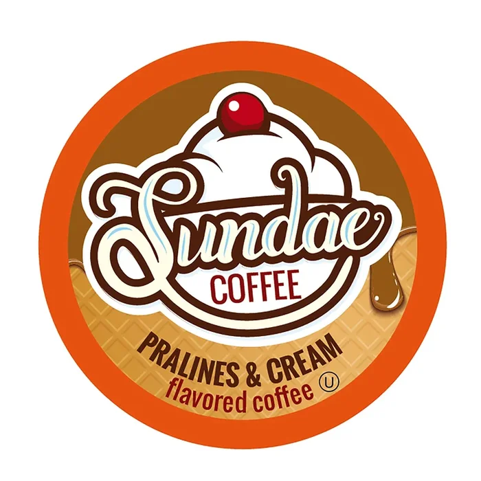 Sundae Ice Cream Flavored Coffee Pods, Compatible With 2.0 Keurig K-Cup Brewer, (Pralines And Cream) 48 Count