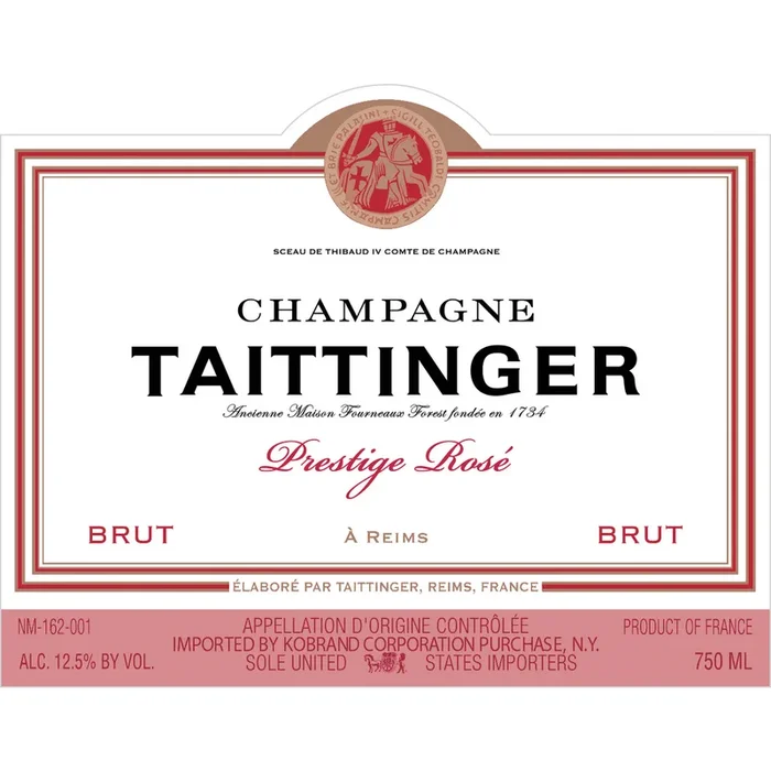 Taittinger Champagne Brut Prestige Rose Champagne Blend 750ml