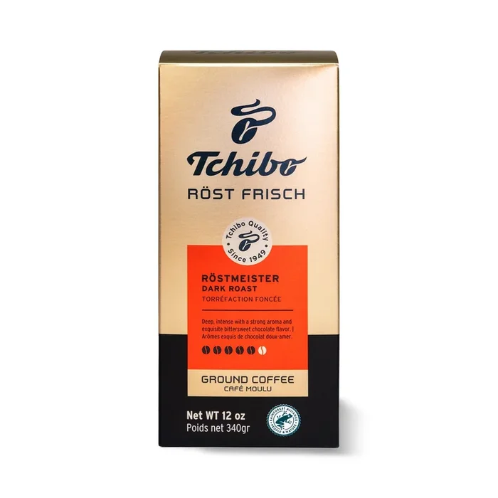 Tchibo Ground Coffee – Röst Frisch Röstmeister – Dark-Roasted Arabica Beans With Exquisite Aromas Of Bittersweet Chocolate – Intensity 5/6, Acidity 1/6, Roast Level 6/6-12 Oz – Pack Of 1