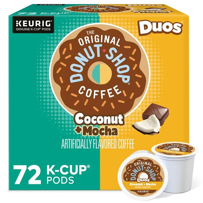 The Original Donut Shop Duos Coconut + Mocha Keurig Single-Serve K-Cup Pods, Medium Roast Coffee, 72 Count