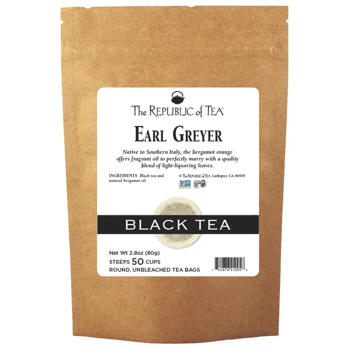 The Republic Of Tea Earl Greyer Black Tea, 50 Tea Bags, Gourmet Black Tea, Gluten-Free