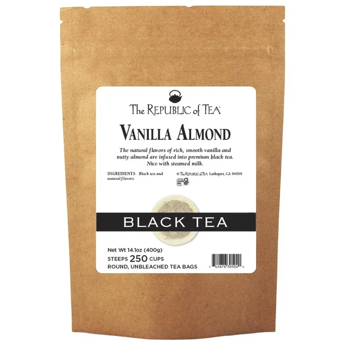 The Republic Of Tea — Vanilla Almond Black Tea Bulk, 250 Bulk Tea Bags, Naturally Caffeinated