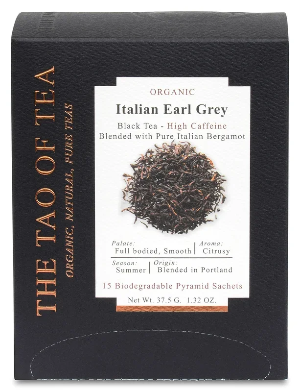 The Tao Of Tea, Italian Earl Grey, Pyramid Sachets, 15 Sachet Box