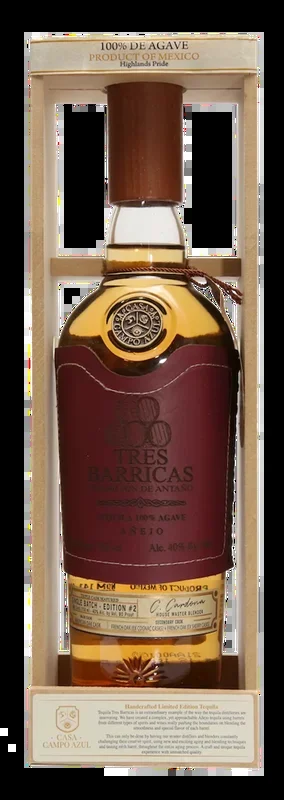 TRES BARRICAS TEQUILA ANEJO TRADICION DE ANTANO 750ML